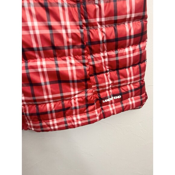 Lands' End Women's Down Puffer Vest 600 Fill Power Large Tall LT Red Top NEW 632 - Picture 4 of 7
